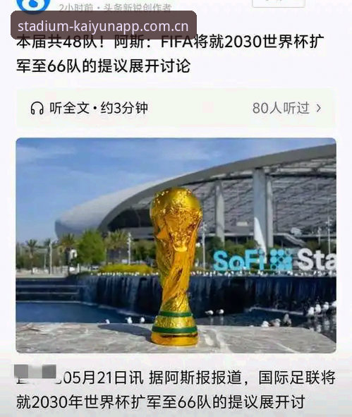 kaiyun世界杯官网下载不了怎么办 2030年世界杯扩军至66队详解:中国男足迎来新机遇